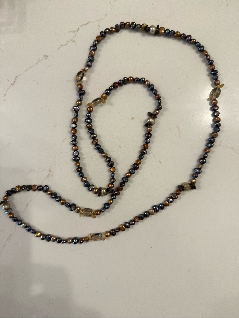 Elegant Multicolor Pearl and Gold Bead Necklace - Women Jewelry
